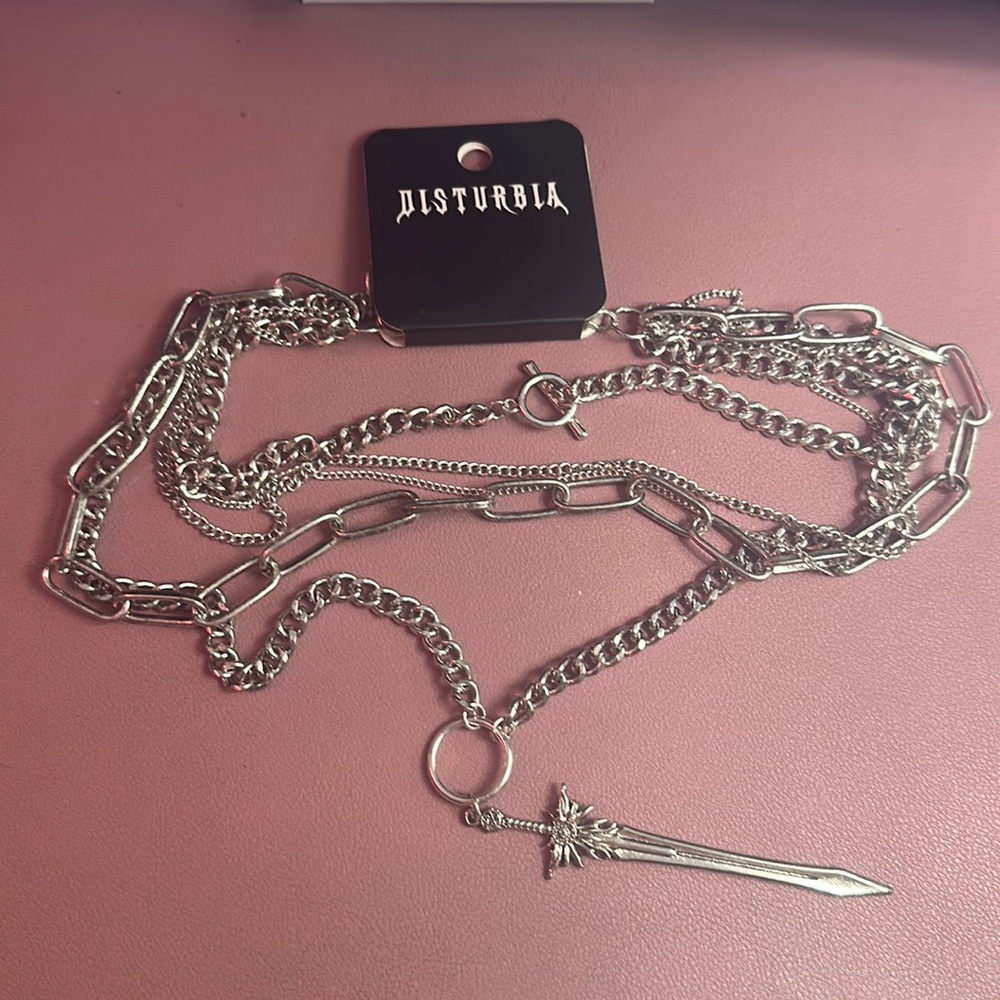 Disturbia Sword Multichain Necklace ⚔️